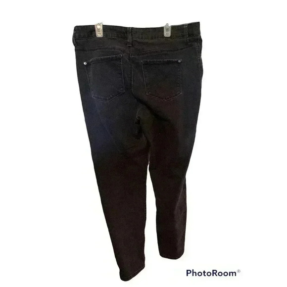 Gloria Vanderbilt Straight Womens Size 12 Short Black Dark Denim High Rise Jeans - Picture 2 of 3